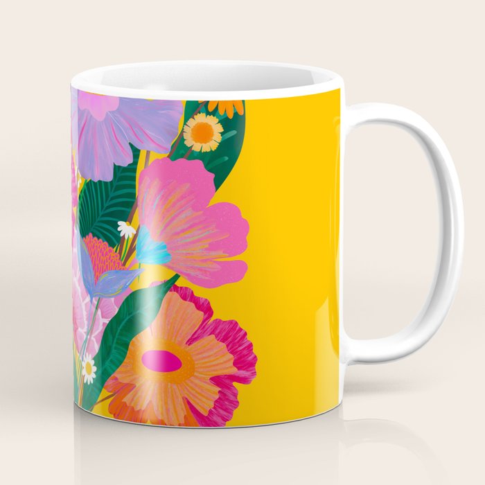 flower bouquet Pink Tangerine Coffee Mug Gallery Image 1