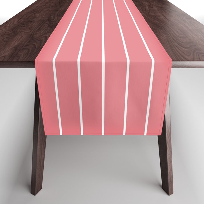 Minimal Arch XXIX Coral Pink Modern Geometric Lines Table Runner Gallery Image 1
