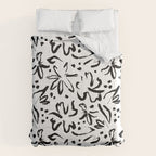 Black abstract flower art pattern Comforter Gallery Image 6