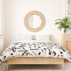 Black abstract flower art pattern Duvet Cover Gallery Image 3