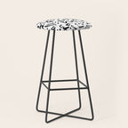Black abstract flower art pattern Stool Gallery Image 1