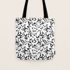 Black abstract flower art pattern Tote Bag Gallery Image 1