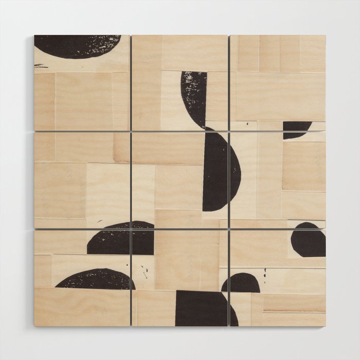 Geometric Moonscape Wood Wall Art Gallery Image 1