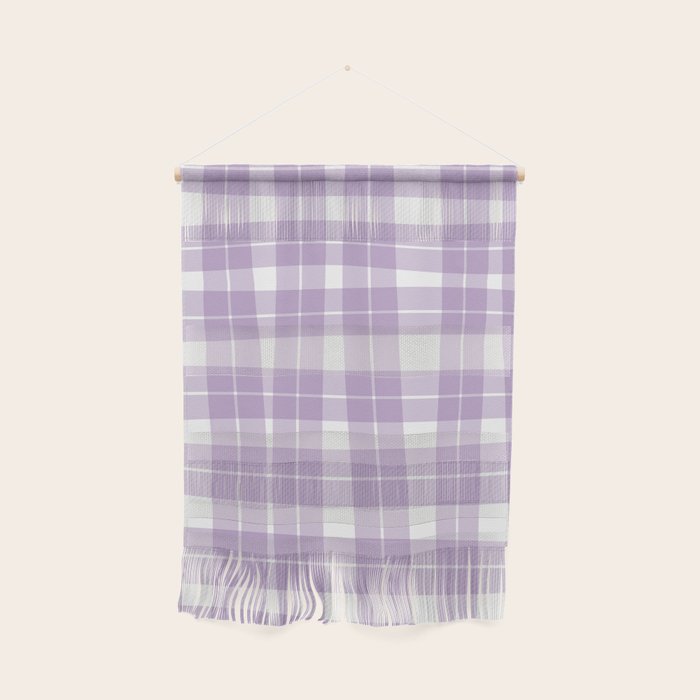 Wavy Plaid Lilac White Wall Hanging Gallery Image 1