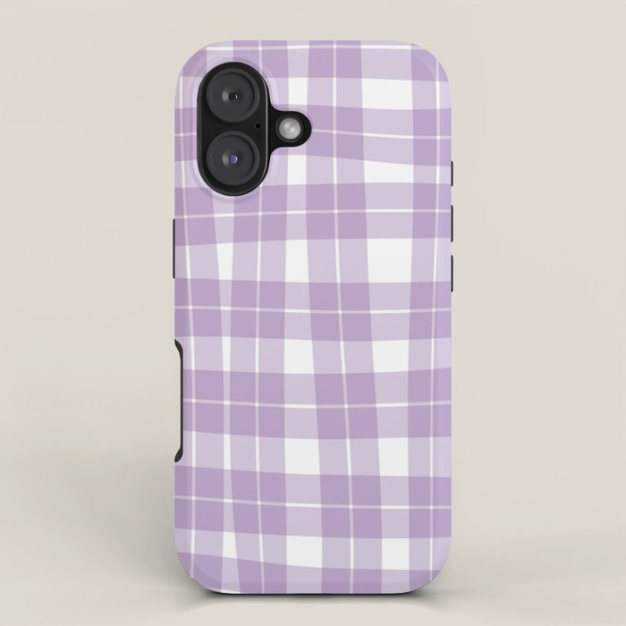 Wavy Plaid Lilac White iPhone Case Gallery Image 1