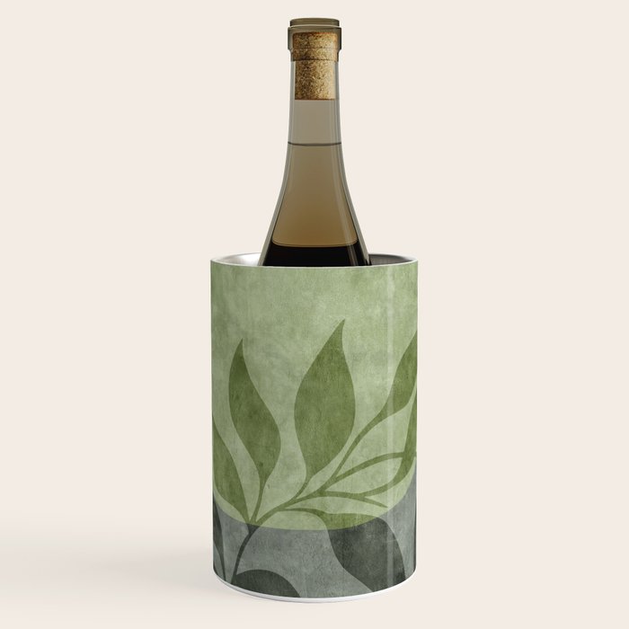 Serene Foliage Earthy Greenery Art Wine Chiller Gallery Image 2