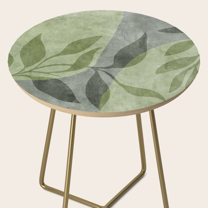Serene Foliage Earthy Greenery Art Side Table Gallery Image 2
