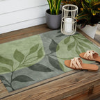 Serene Foliage Earthy Greenery Art Outdoor Rug Gallery Image 2