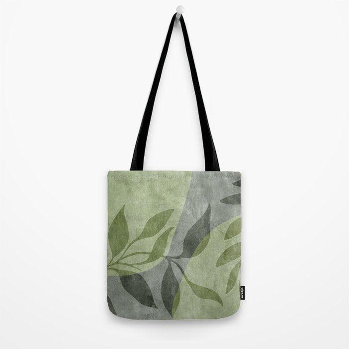Serene Foliage Earthy Greenery Art Tote Bag Gallery Image 2