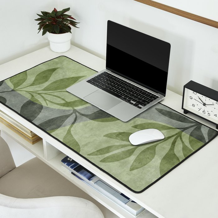 Serene Foliage Earthy Greenery Art Desk Mat Gallery Image 2
