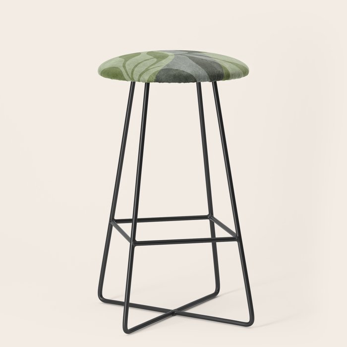 Serene Foliage Earthy Greenery Art Stool Gallery Image 1