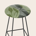 Serene Foliage Earthy Greenery Art Stool Gallery Image 2