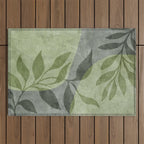 Serene Foliage Earthy Greenery Art Outdoor Rug Gallery Image 1