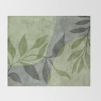 Serene Foliage Earthy Greenery Art Throw Blanket Gallery Image 2