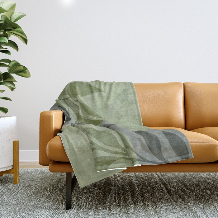 Serene Foliage Earthy Greenery Art Throw Blanket Gallery Image 1