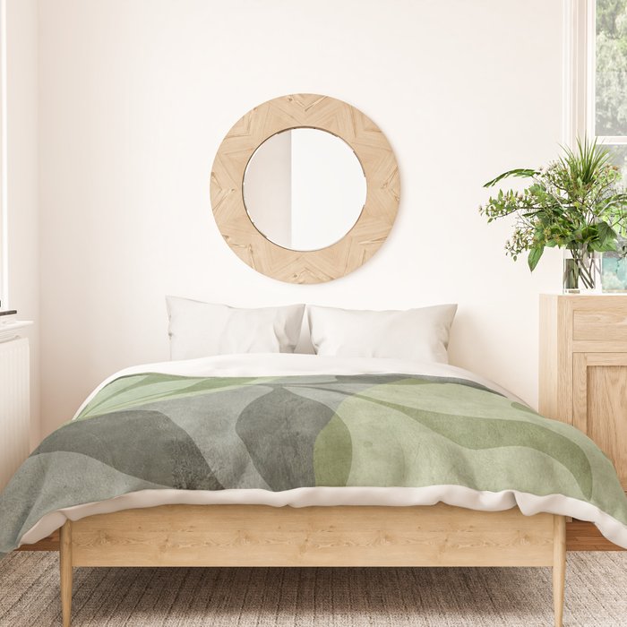Serene Foliage Earthy Greenery Art Duvet Cover Gallery Image 3