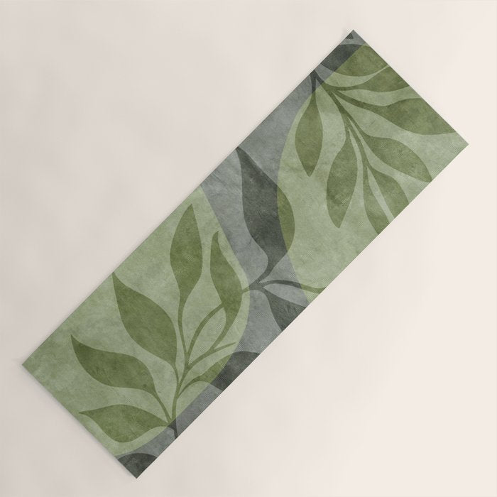 Serene Foliage Earthy Greenery Art Yoga Mat Gallery Image 1