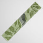 Serene Foliage Earthy Greenery Art Table Runner Gallery Image 3