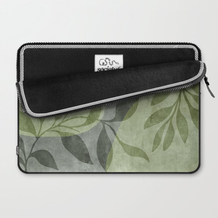 Serene Foliage Earthy Greenery Art Laptop Sleeve Gallery Image 2