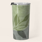 Serene Foliage Earthy Greenery Art Travel Mug Gallery Image 3