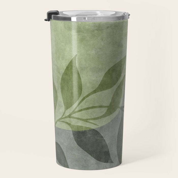 Serene Foliage Earthy Greenery Art Travel Mug Gallery Image 3