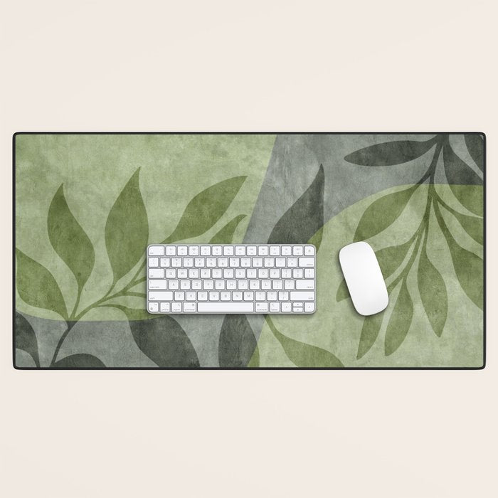 Serene Foliage Earthy Greenery Art Desk Mat Gallery Image 1