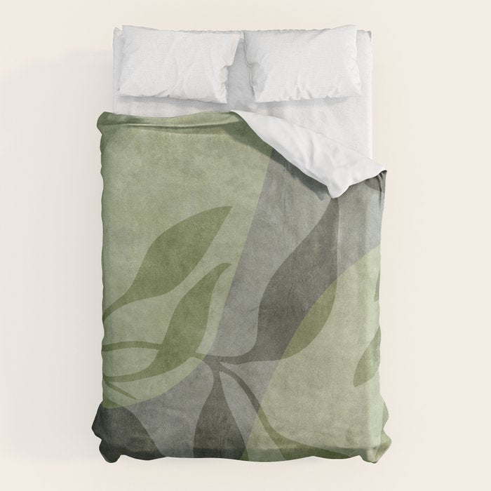 Serene Foliage Earthy Greenery Art Duvet Cover Gallery Image 6