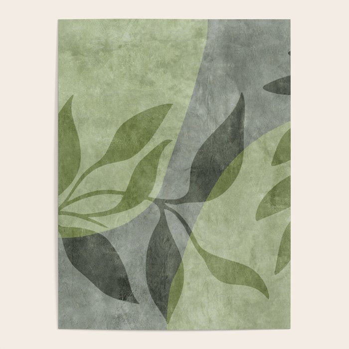 Serene Foliage Earthy Greenery Art Poster Gallery Image 4
