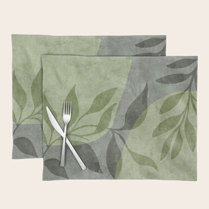Serene Foliage Earthy Greenery Art Placemat Gallery Image 1
