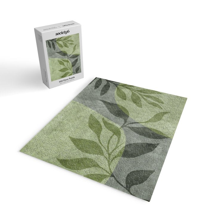 Serene Foliage Earthy Greenery Art Jigsaw Puzzle Gallery Image 2