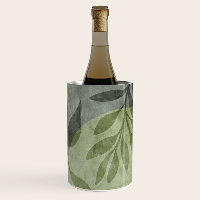 Serene Foliage Earthy Greenery Art Wine Chiller Gallery Image 3