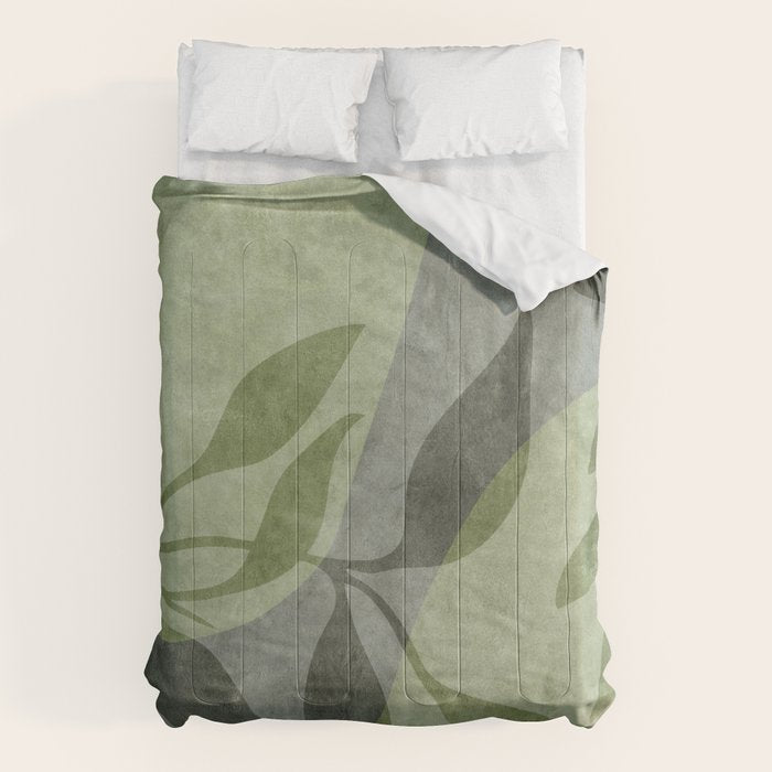 Serene Foliage Earthy Greenery Art Comforter Gallery Image 6