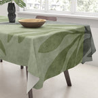 Serene Foliage Earthy Greenery Art Tablecloth Gallery Image 3