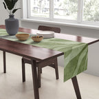 Serene Foliage Earthy Greenery Art Table Runner Gallery Image 2