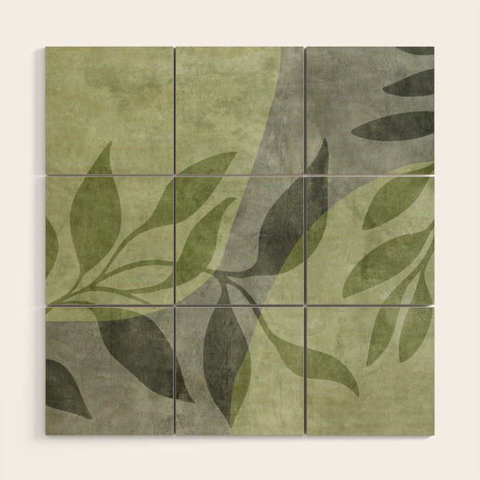 Serene Foliage Earthy Greenery Art Wood Wall Art Gallery Image 1