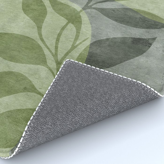 Serene Foliage Earthy Greenery Art Rug Gallery Image 4