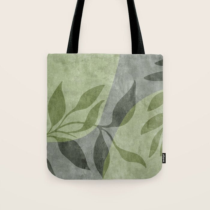 Serene Foliage Earthy Greenery Art Tote Bag Gallery Image 1