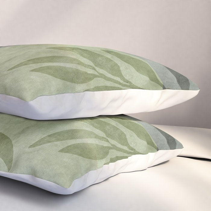 Serene Foliage Earthy Greenery Art Pillow Sham Gallery Image 3