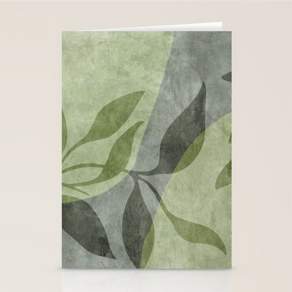 Serene Foliage Earthy Greenery Art Stationery Card Gallery Image 2