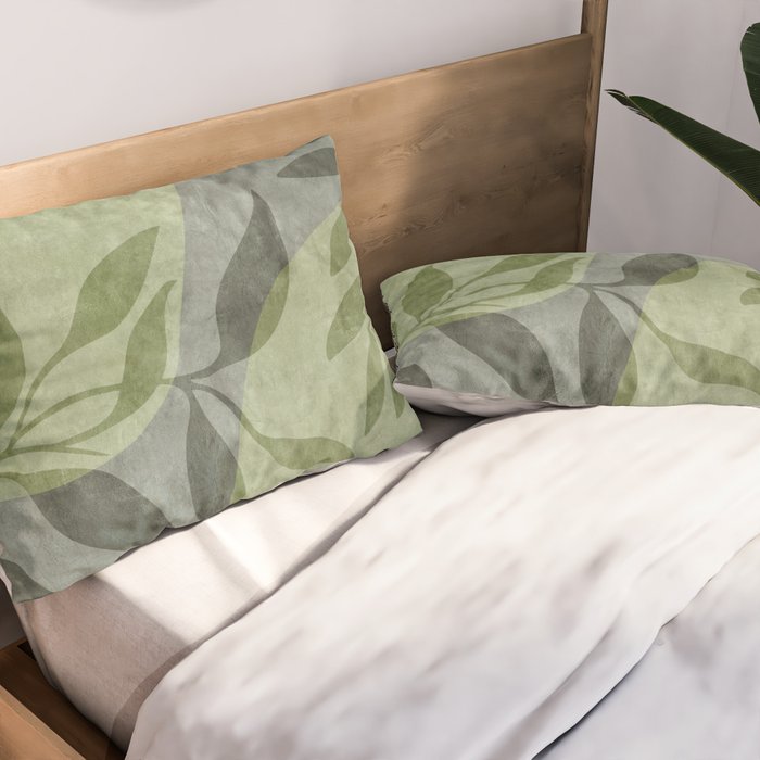 Serene Foliage Earthy Greenery Art Pillow Sham Gallery Image 2