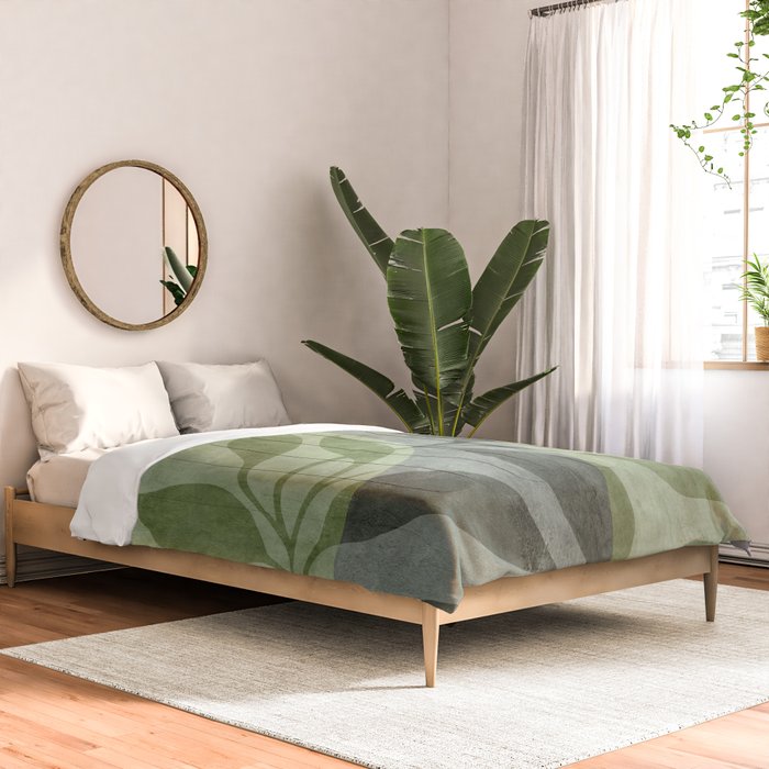 Serene Foliage Earthy Greenery Art Comforter Gallery Image 2