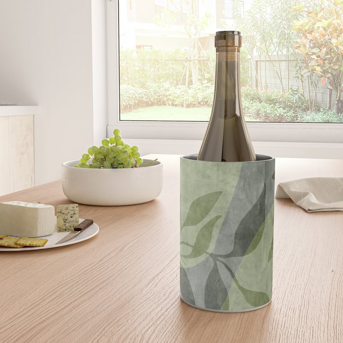 Serene Foliage Earthy Greenery Art Wine Chiller Gallery Image 4