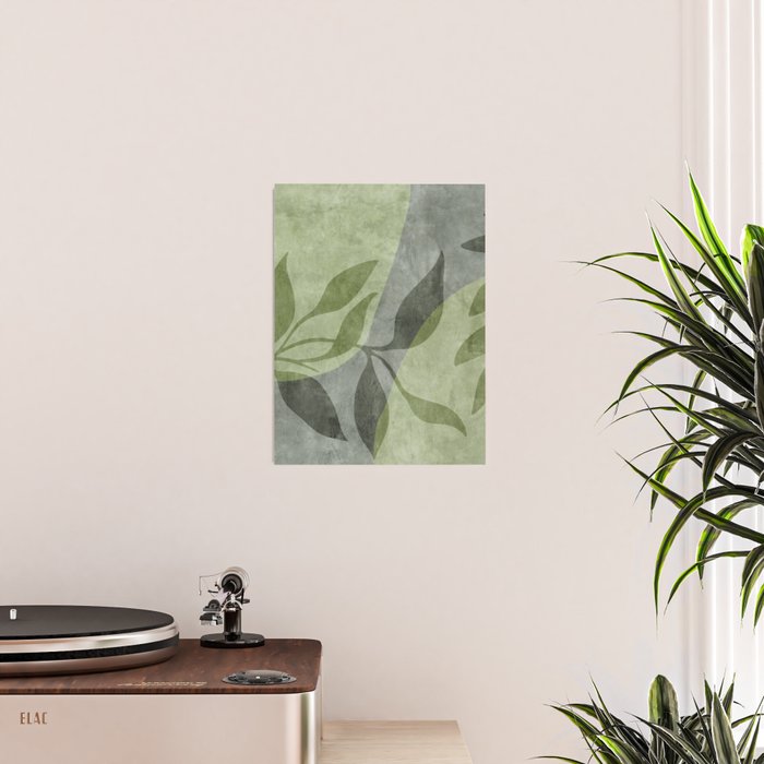 Serene Foliage Earthy Greenery Art Poster Gallery Image 2