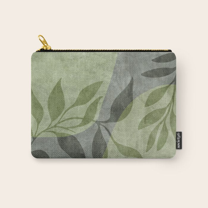 Serene Foliage Earthy Greenery Art Carry All Pouch Gallery Image 1