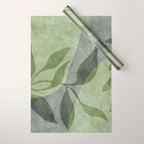 Serene Foliage Earthy Greenery Art Wrapping Paper Gallery Image 1