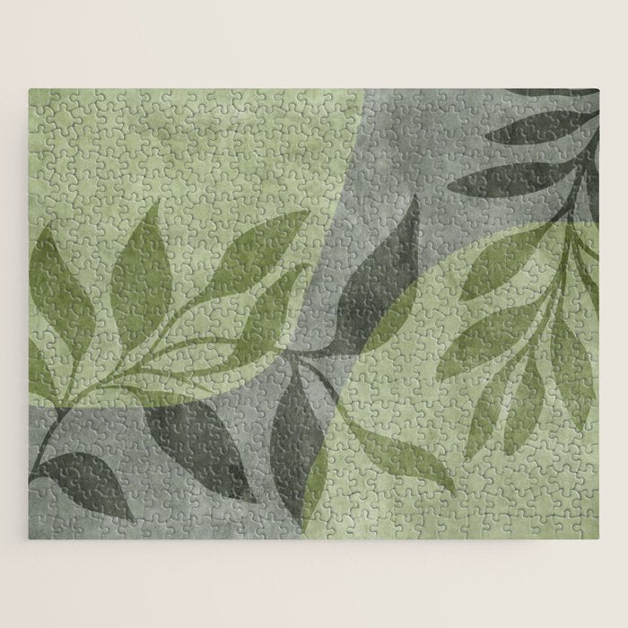 Serene Foliage Earthy Greenery Art Jigsaw Puzzle Gallery Image 1