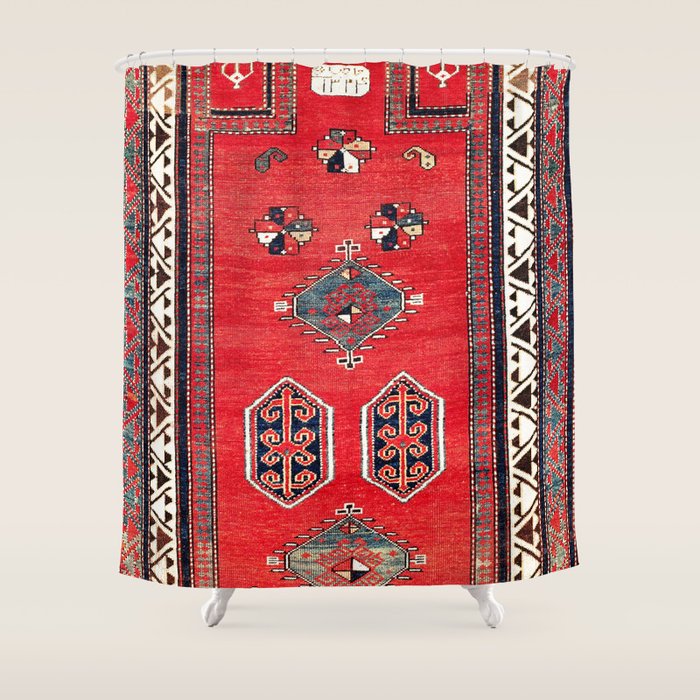 Kazak Borjalou Southwest Caucasus Niche Rug Print Shower Curtain Gallery Image 1