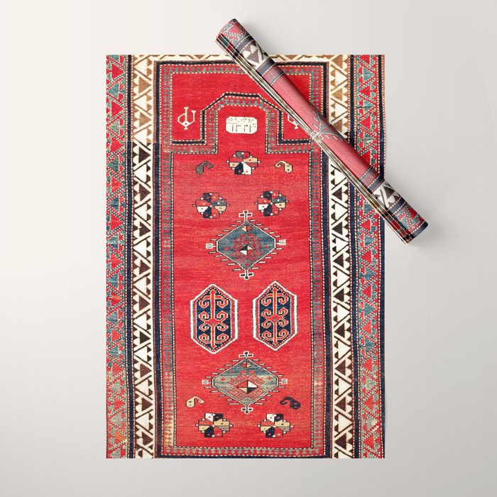 Kazak Borjalou Southwest Caucasus Niche Rug Print Wrapping Paper Gallery Image 1