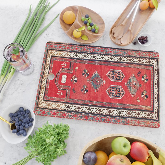 Kazak Borjalou Southwest Caucasus Niche Rug Print Cutting Board Gallery Image 2