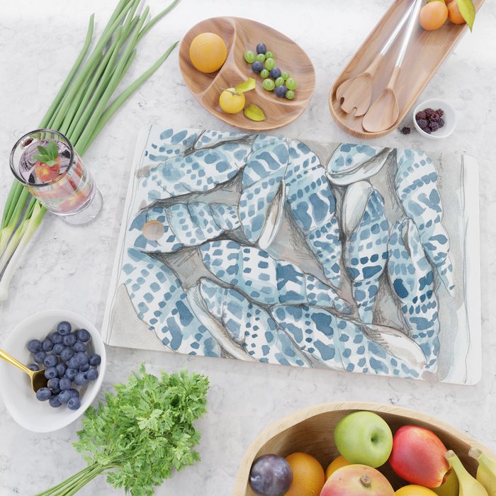 Blue Dot Shells Cutting Board Gallery Image 2
